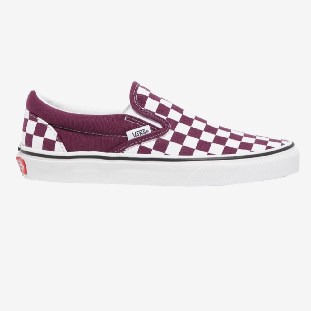 VANS Classic Slip On Checker Maroon Dark Red Casual Women's Shoes VN0A4BV3KZO